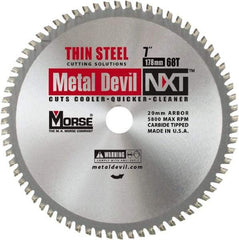 M.K. MORSE - 7" Diam, 20mm Arbor Hole Diam, 68 Tooth Wet & Dry Cut Saw Blade - Tungsten Carbide-Tipped, Standard Round Arbor - Top Tool & Supply