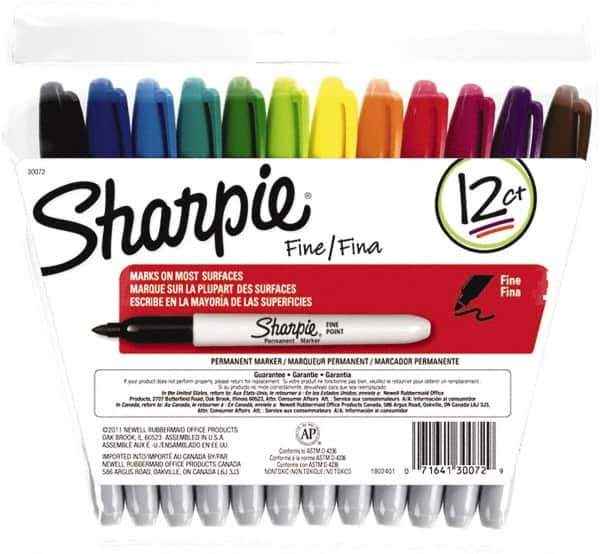 Sharpie - Assorted Colors Permanent Marker - Fine Felt Tip, AP Nontoxic Ink - Top Tool & Supply