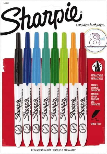 Sharpie - Assorted Colors, Permanent Marker - Retractable Ultra Fine Tip, AP Nontoxic Ink - Top Tool & Supply