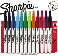 Sharpie - Assorted Colors, Permanent Marker - Retractable Fine Tip, AP Nontoxic Ink - Top Tool & Supply