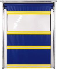 TMI, LLC - 10' Door Width x 10' Door Height PVC Solid with Vision Panel & In-Tube Motorized (Style) Roll Up Dock Screen - Blue/Yellow/Clear - Top Tool & Supply