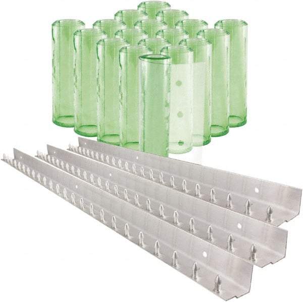 Aleco - 12' Door Width x 12' Door Height PVC Clear Smooth Antistatic Strip Door Kit - Light Green Tint - Top Tool & Supply