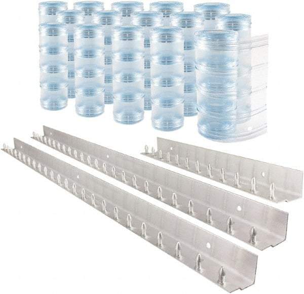 Aleco - 10' Door Width x 12' Door Height PVC Clear Ribbed Strip Door Kit - Clear - Top Tool & Supply