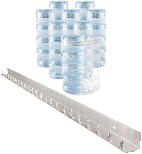 Aleco - 4' Door Width x 8' Door Height PVC Clear Ribbed Strip Door Kit - Clear - Top Tool & Supply