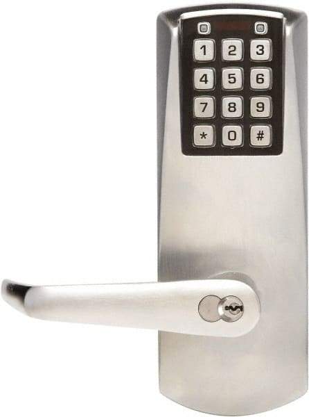 Kaba Access - 1-3/4 to 2-1/4" Door Thickness, Satin Chrome Finish, Combination Entry Deadbolt with Key Override - Field Set Handling, Key Override, 6 or 7 Pin Cylinder - Top Tool & Supply