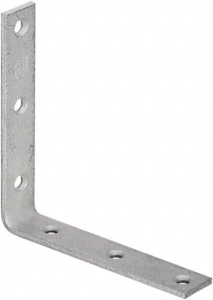 National Mfg. - 6" Long x 1-1/8" Wide, Galvanized Steel, Corner Brace - Galvanized - Top Tool & Supply