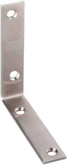 National Mfg. - 4" Long x 7/8" Wide, Stainless Steel, Corner Brace - Stainless Steel Coated - Top Tool & Supply