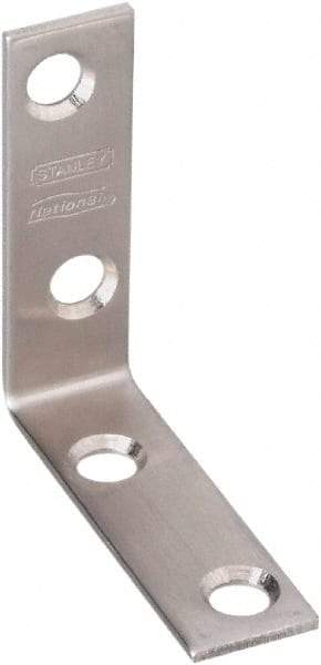 National Mfg. - 2" Long x 5/8" Wide, Stainless Steel, Corner Brace - Stainless Steel Coated - Top Tool & Supply