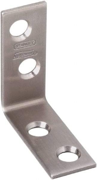 National Mfg. - 1-1/2" Long x 5/8" Wide, Stainless Steel, Corner Brace - Stainless Steel Coated - Top Tool & Supply