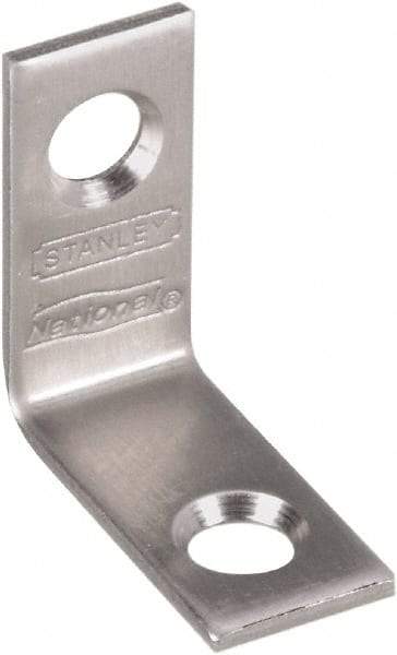 National Mfg. - 1" Long x 1/2" Wide, Stainless Steel, Corner Brace - Stainless Steel Coated - Top Tool & Supply