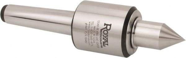 Royal Products - MT3 Morse Taper, 1.7" Head Diam Live Center - 6,000 Max RPM, 2.12" Head Length, 0.88" Point Diam, 1-3/4" Point Len, 465 Lb Max Workpc, Long Point - Top Tool & Supply