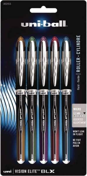 Uni-Ball - Roller Ball 0.5mm Stick Pen - Brown & Black, Green & Black, Purple & Black, Red & Black, Blue & Black - Top Tool & Supply