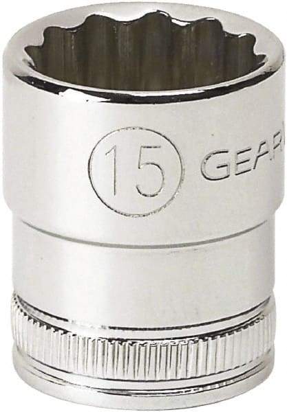 GearWrench - 3/8" Drive, Standard Hand Socket - 6 Points, 0.984" OAL, Alloy Steel, Full Polish Finish - Top Tool & Supply