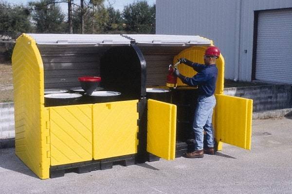 UltraTech - 75 Gal Sump, 9,000 Lb Capacity, 8 Drum, Polyethylene Spill Deck or Pallet - 68" Long x 64" Wide x 88" High, Liftable Fork, Drain Included, Low Profile, 2 x 2 Drum Configuration - Top Tool & Supply