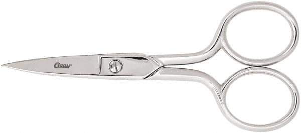 Clauss - 1" LOC, 6-5/8" OAL Carbon Steel Curved Scissors - Offset Handle, For Paper, Fabric - Top Tool & Supply