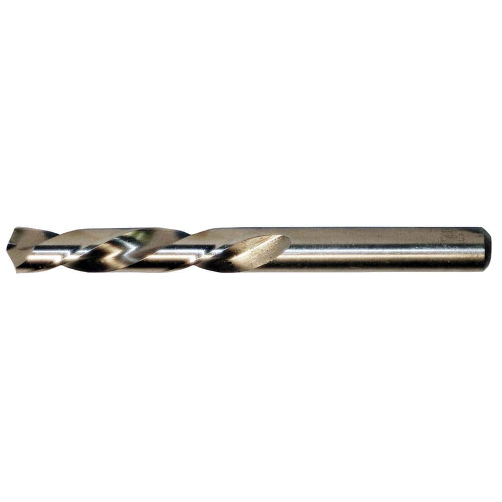 Mechanics Drill Bit: 15/32″ Dia, 135 ™, Cobalt, Straight-Cylindrical Shank, Split Point Gold Finish, 4-3/4″ OAL, LH Cut, Series 1880