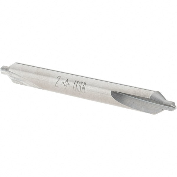 Cleveland - #2 Plain Cut 60° Incl Angle Solid Carbide Combo Drill & Countersink - Top Tool & Supply