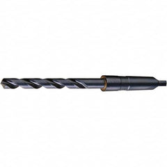 Taper Shank Drill Bit: 0.75″ Dia, 2MT, 118 °, High Speed Steel Oxide Finish, 9.75″ OAL, Standard Point, Spiral Flute