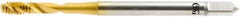 OSG - #10-24 UNC 2 Flute 3B Modified Bottoming Spiral Flute Tap - Vanadium High Speed Steel, TiN Finish, 70mm OAL, Right Hand Flute, Right Hand Thread, H2, Series 16450 - Top Tool & Supply