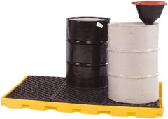 UltraTech - 66 Gal Sump, 9,000 Lb Capacity, 6 Drum, Polyethylene Spill Deck or Pallet - 75" Long x 50" Wide x 5" High, Low Profile, 2 x 3 Drum Configuration - Top Tool & Supply