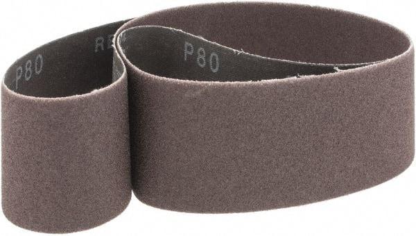 Made in USA - 2" Wide x 42" OAL, 80 Grit, Aluminum Oxide Abrasive Belt - Aluminum Oxide, Medium, Coated, X Weighted Cloth Backing - Top Tool & Supply