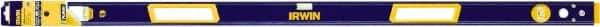 Irwin - Magnetic 48" Long 3 Vial Box Beam Level - Aluminum, Blue/Yellow, 1 Level & 2 Plumb Vials - Top Tool & Supply