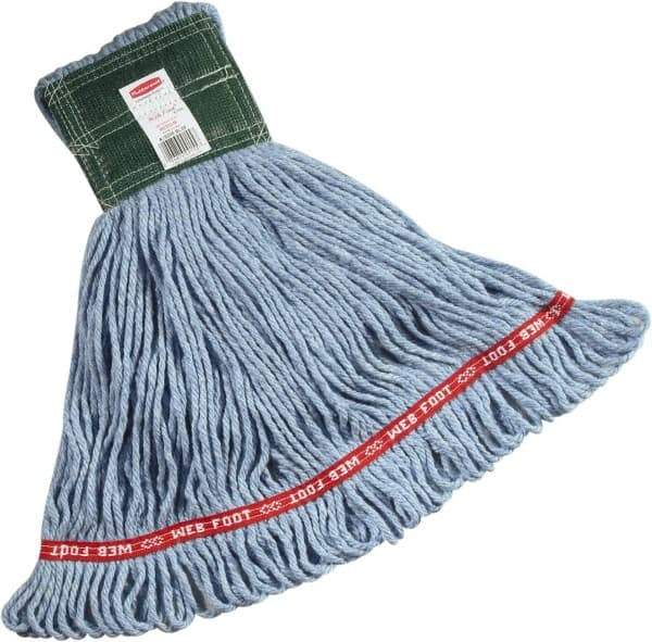 Rubbermaid - 1" Green Head Band, Medium Blended Fiber Loop End Mop Head - 4 Ply, Side Loading Connection - Top Tool & Supply