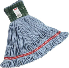 Rubbermaid - 1" Green Head Band, Medium Blended Fiber Loop End Mop Head - 4 Ply, Side Loading Connection - Top Tool & Supply