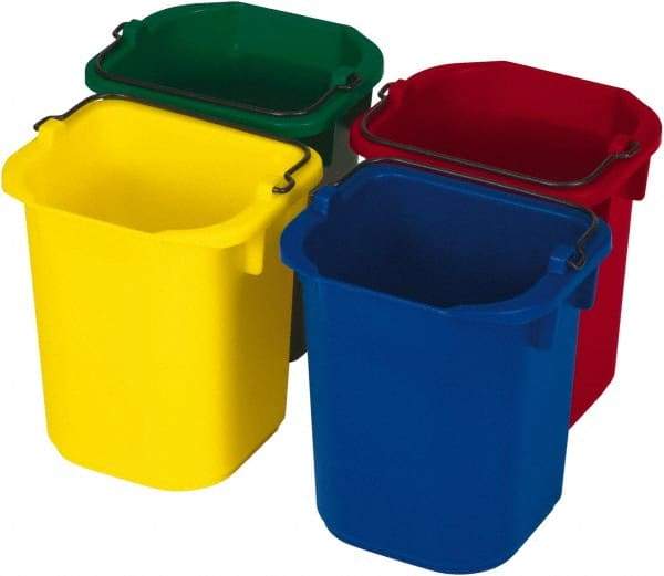 Rubbermaid - 5 Qt, 215.9mm High, Polypropylene Rectangular Color Variety Single Pail (4-Pack) - Handle Included, 190.5mm Top Length x 234.95mm Top Width - Top Tool & Supply