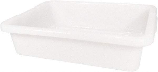 Rubbermaid - 4.6 Gal, White Polyethylene Tote Container - Nesting, 20" Long x 15" Wide x 5" High - Top Tool & Supply