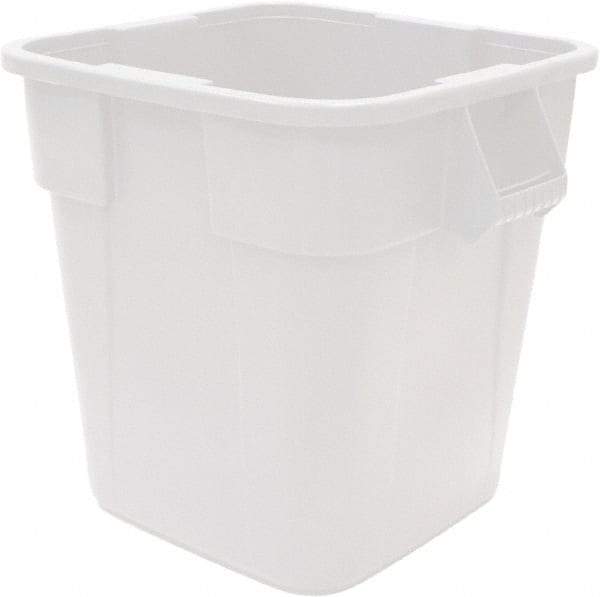 Rubbermaid - 40 Gal White Square Trash Can - Polyethylene, 730mm High x 596.9mm Long x 596.9mm Wide - Top Tool & Supply