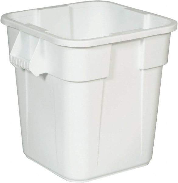 Rubbermaid - 28 Gal White Square Trash Can - Polyethylene, 572mm High x 546.1mm Long x 546.1mm Wide - Top Tool & Supply