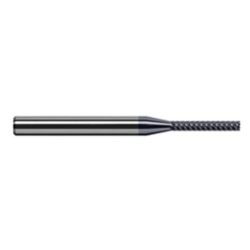 Variable Helix End Mills for Exotic Alloys - Finishers - 0.1250″ (1/8″) Cutter Diameter × 0.6250″ (5/8″) Length of Cut Carbide Square End Mill Finisher for Exotic Alloys, 7 Flutes, AlTiN Nano Coated - Exact Industrial Supply