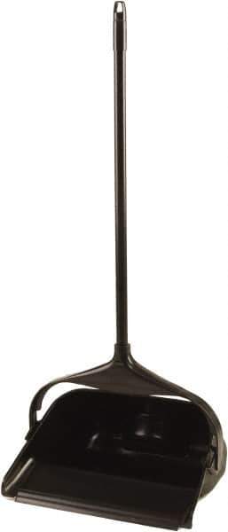 Rubbermaid - 11.3" Wide x 5" High Upright Dustpan - Plastic Body, 24-1/2" Handle, Black - Top Tool & Supply