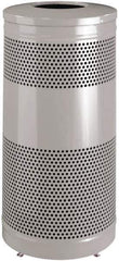 Rubbermaid - 25 Gal Silver Round Decorative Waste Receptacle With Top - Steel, 902mm High - Top Tool & Supply