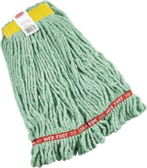 Rubbermaid - 1" Yellow Head Band, Small Blended Fiber Loop End Mop Head - 4 Ply, Side Loading Connection - Top Tool & Supply