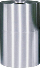 Rubbermaid - 55 Gal Aluminum Round Decorative Waste Receptacle With Top - Aluminum, 35" High - Top Tool & Supply