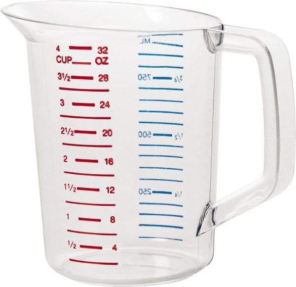 Rubbermaid - 1 Quart Polycarbonate Measuring Cup - 50 ml Graduation - Top Tool & Supply