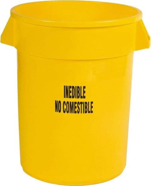 Rubbermaid - Round, Yellow Food Storage Container - 27.3" High x 22" Wide - Top Tool & Supply