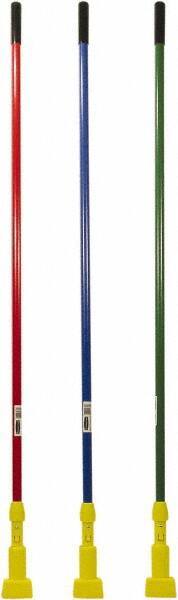 Rubbermaid - 60" Standard Fiberglass Clamp Jaw Mop Handle - 5" Mop Head Band, Plastic Connector, Use with Wet Mops - Top Tool & Supply