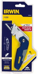 Irwin - Fixed Folding Utility Knife - Metal Handle, 3 Blades Included - Top Tool & Supply