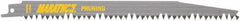 Irwin Blades - 9" Long, Bi-Metal Reciprocating Saw Blade - Straight Profile, 4 to 5 Fleam TPI, Toothed Edge, Tang Shank - Top Tool & Supply