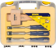 Irwin - 4 Piece Wood Chisel Set - Polypropylene, Sizes Included 1/2 to 1" - Top Tool & Supply