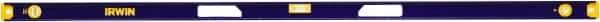 Irwin - 72" Long 3 Vial I-Beam Level - Aluminum, Blue/Yellow, 1 Plumb & 2 Level Vials - Top Tool & Supply