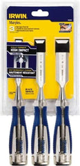 Irwin - 3 Piece Wood Chisel Set - Acetate, Sizes Included 1/2 to 1" - Top Tool & Supply