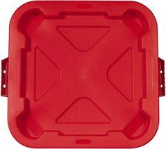 Rubbermaid - Square Lid for Use with 28 Gal Square Trash Cans - Red, Polyethylene, For Brute Trash Cans - Top Tool & Supply