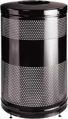 Rubbermaid - 51 Gal Black Round Decorative Waste Receptacle With Top - Steel, 902mm High - Top Tool & Supply