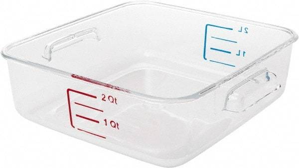 Rubbermaid - Square, Clear Polycarbonate Food Storage Container - 2.7" High x 8.8" Wide x 8.8" Long - Top Tool & Supply