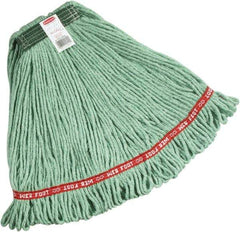 Rubbermaid - Green Head Band, Medium Blended Fiber Loop End Mop Pad - Quick Change Connection - Top Tool & Supply