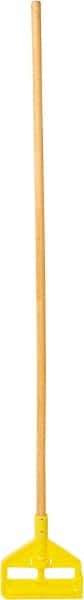 Rubbermaid - 54" Standard Hardwood Clamp Jaw Mop Handle - 1" Mop Head Band, Plastic Connector, Use with Wet Mops - Top Tool & Supply